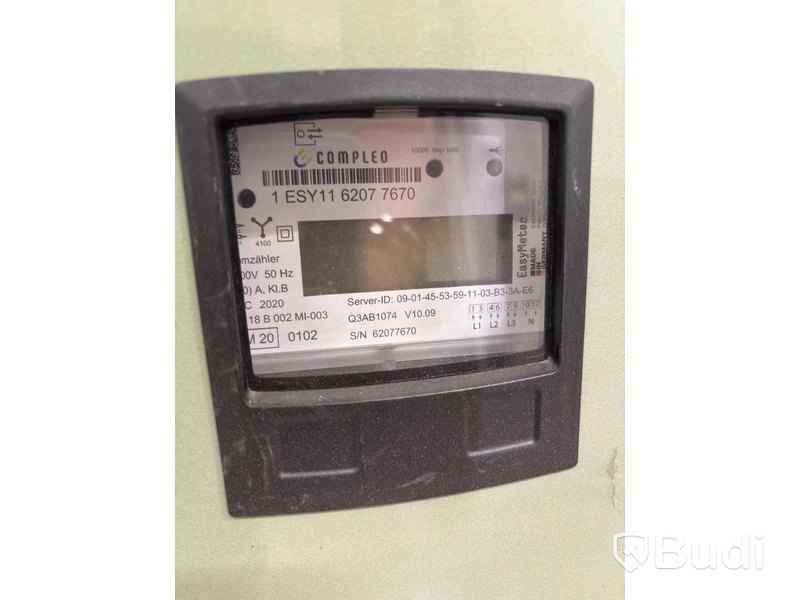 Wallbox Compleo Advanced Compact WM HC2, including distribution box with RCD and fuses.