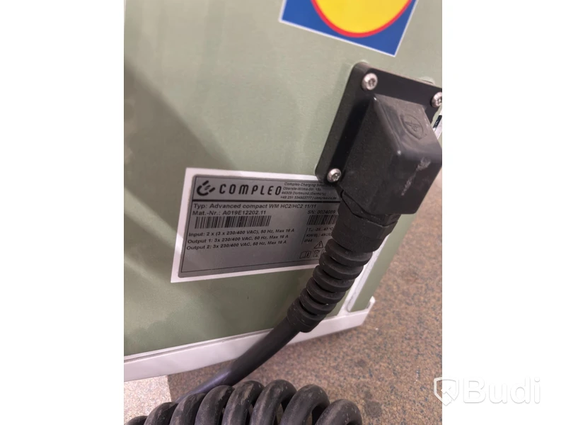 Wallbox Compleo Advanced Compact WM HC2, including distribution box with RCD and fuses.