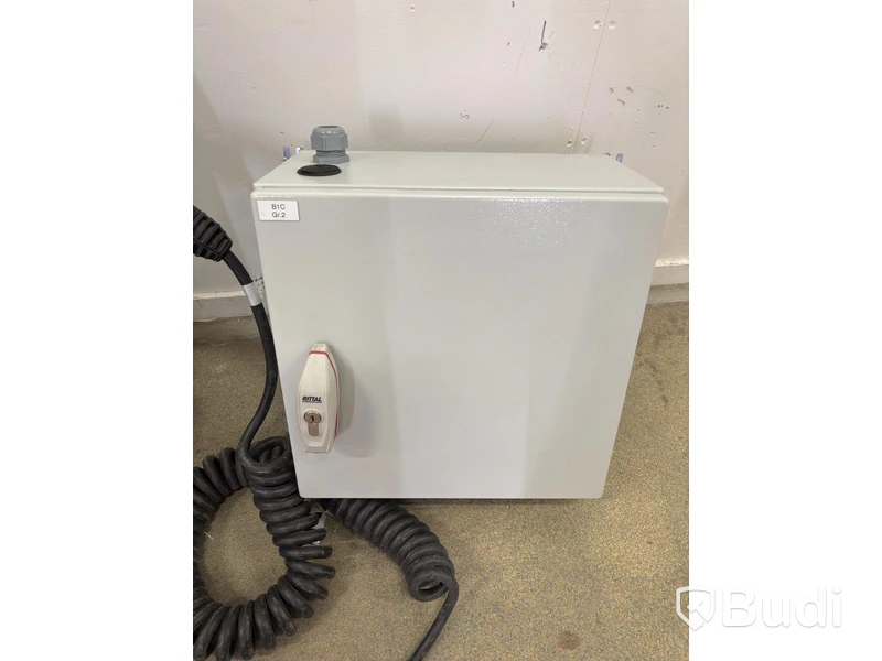 Wallbox Compleo Advanced Compact WM HC2, including distribution box with RCD and fuses.