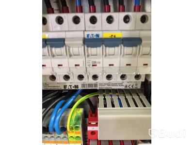 Wallbox Compleo Advanced Compact WM HC2, including distribution box with RCD and fuses.
