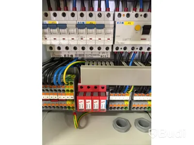Wallbox Compleo Advanced Compact WM HC2, including distribution box with RCD and fuses.