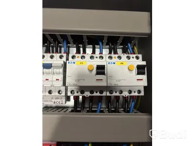 Wallbox Compleo Advanced Compact WM HC2, including distribution box with RCD and fuses.