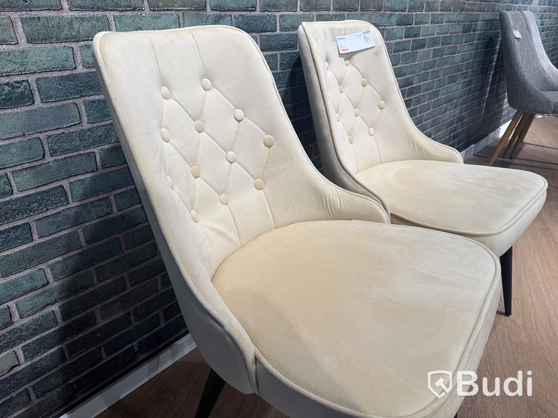 Velvet Deluxe lyxstol i sammet, beige, 2 st, Venture Home