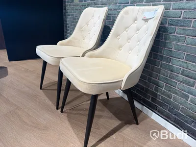 Velvet Deluxe lyxstol i sammet, beige, 2 st, Venture Home