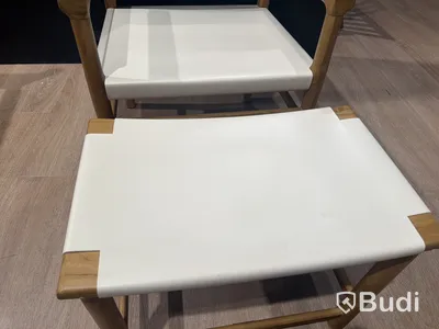 Loungefåtölj med pall, vit, Venture Home
