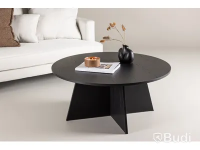 Bootcut soffbord, Ø100 cm, svart, 4 st, Venture Home