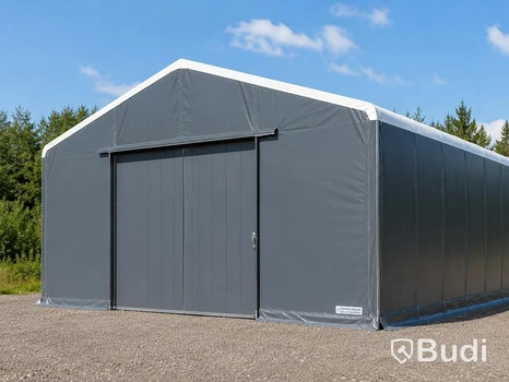 Lagertält Jonsered Hallbyggarna | 8x10x3 m | Skjutport | Snözon 3,5