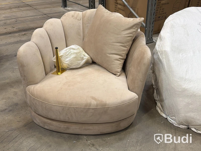 Fåtöljer, 2 st, beige sammet