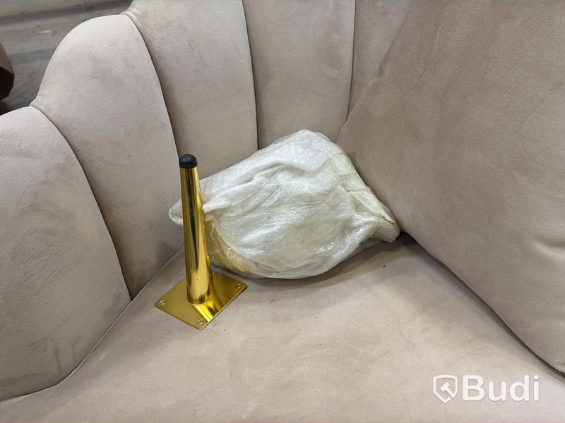 Fåtöljer, 2 st, beige sammet