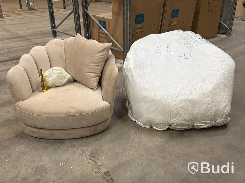 Fåtöljer, 2 st, beige sammet