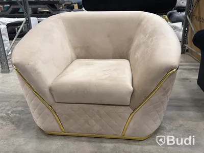 Fåtölj, beige sammet