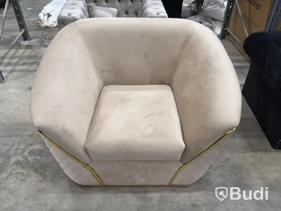 Fåtölj, beige sammet
