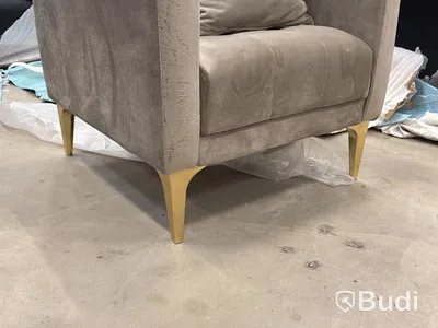 Fåtölj, brun sammet