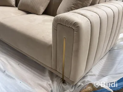 2 st 3-sits soffor, ljusbrun sammet