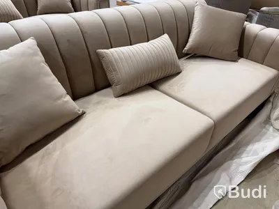 3-sits soffa, ljusbrun sammet