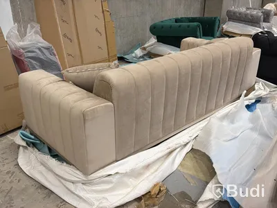 3-sits soffa, ljusbrun sammet