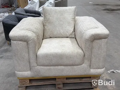 Fåtölj, beige sammet