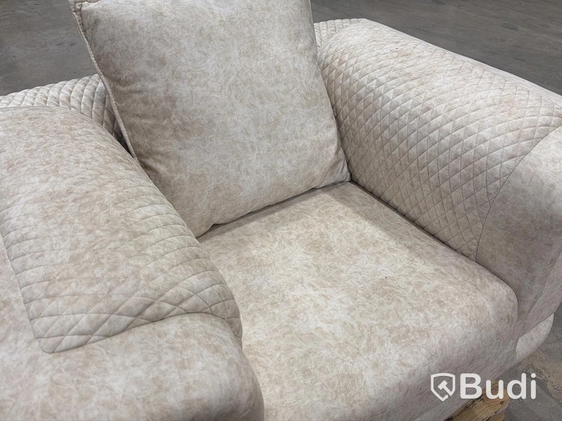 Fåtölj, beige sammet