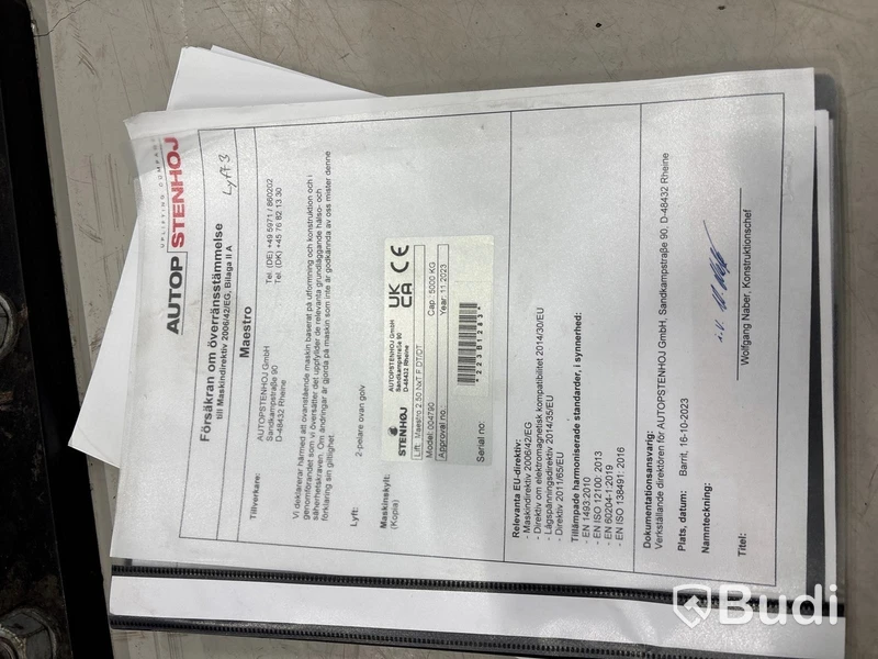 Fordonslyft Autop Stenhoj, Maestro 2.50 NxT F DT/DT, max 5000kg