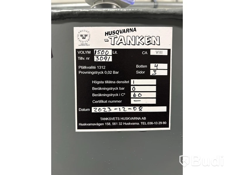 Oljetank 1500L