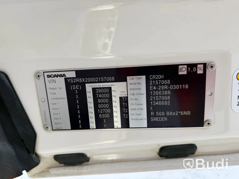 Bodbil Scania R500 8x2 12.7 -2018 | Palfinger PK 92002‑SH F, Jib PJ 170 E