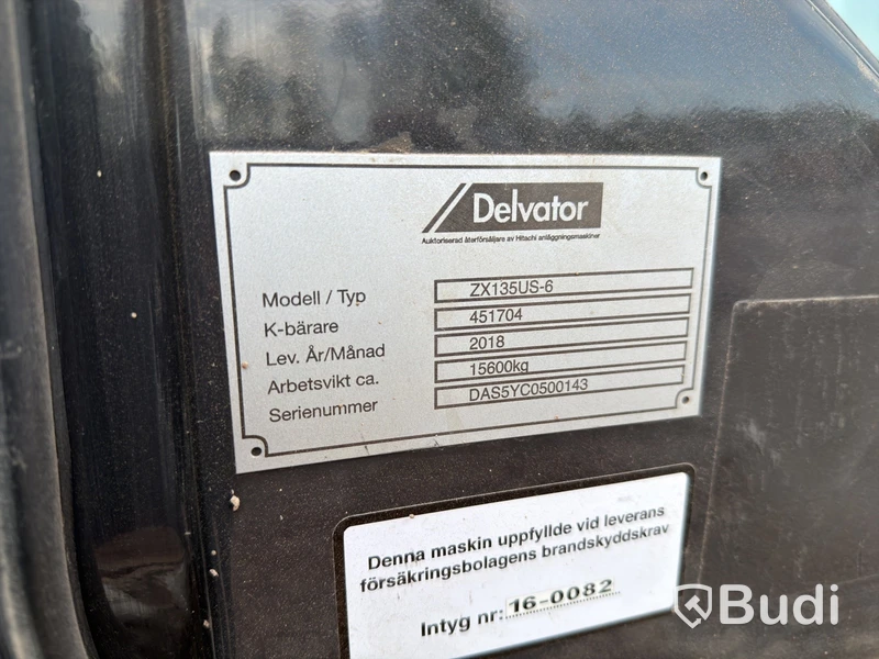 Grävmaskin Hitachi ZX135US-6 -2018 | Engcon