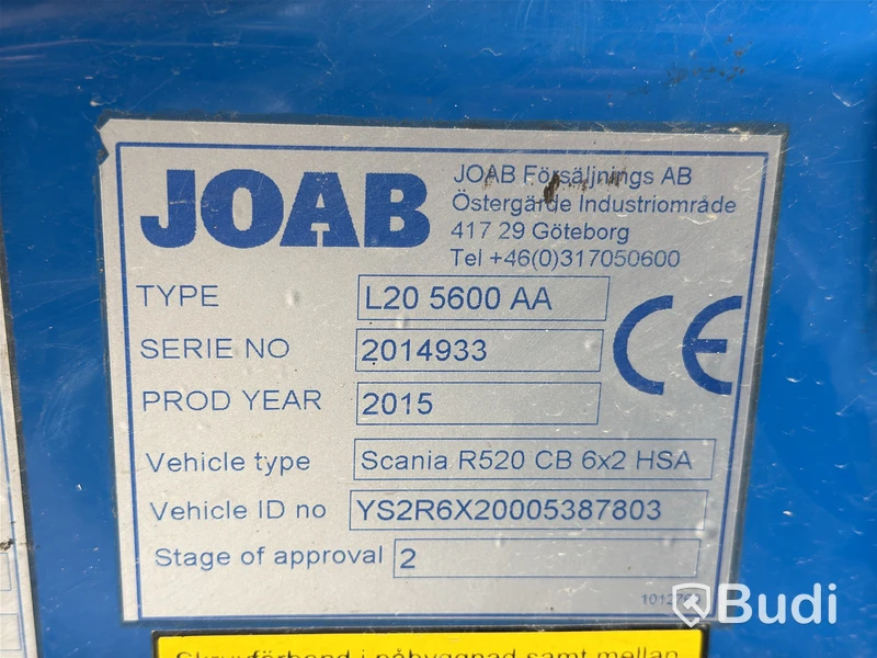 Lastväxlare Scania R580 6x2 | Joab L20 | 2015