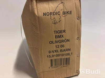 Cykel Tiger, BMX, hjul 12 tum, ram 6 tum, olivgrön