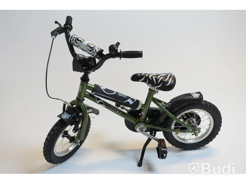 (NEW) Tiger BMX bike, 12-inch wheels, 6-inch frame, olive green