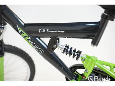 Cykel Tiger, MTB heldämpad, hjul 20 tum, ram 10 tum, svart/grön