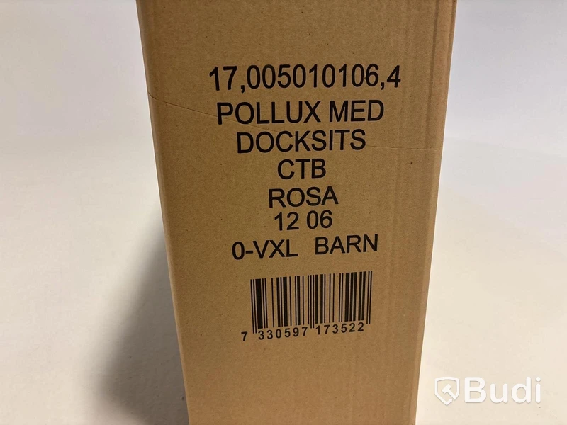 Cykel inkl. stödhjul Pollux, med docksits, hjul 12 tum, ram 6 tum, rosa