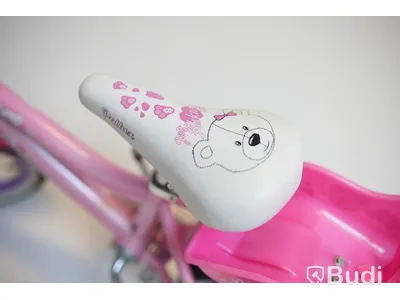 Cykel inkl. stödhjul Pollux, med docksits, hjul 12 tum, ram 6 tum, rosa