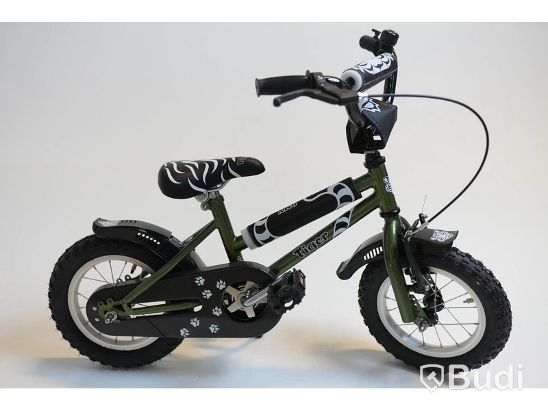 (NEW) Tiger BMX bike, 12-inch wheels, 6-inch frame, olive green