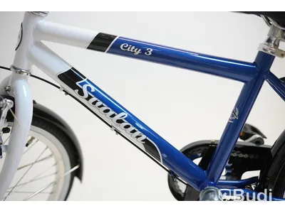 Cykel Svalan, City3, hjul 20 tum, ram 10 tum, vit/blå