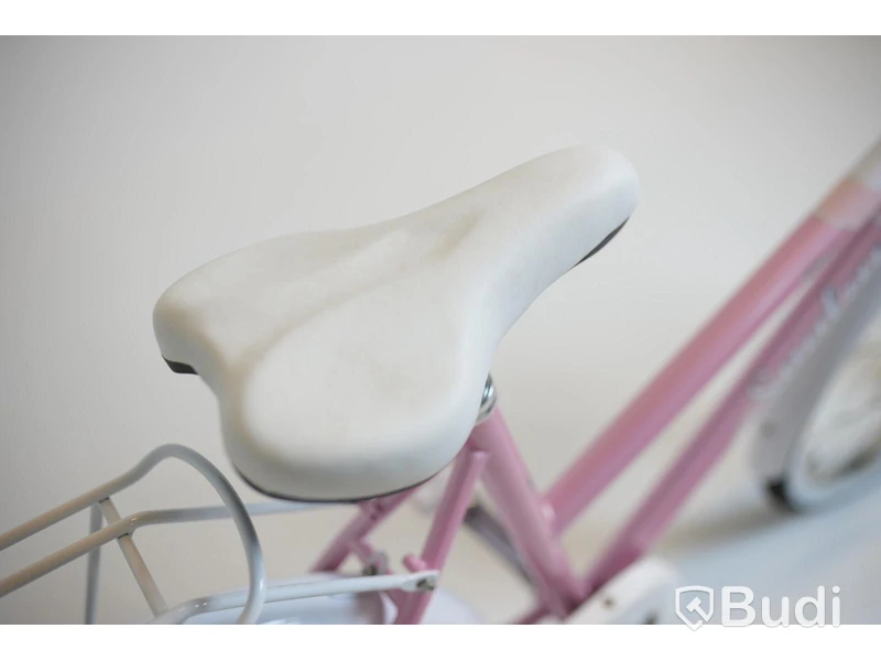 Cykel Svalan, City, hjul 24 tum, ram 14 tum, vit/ljus rosa