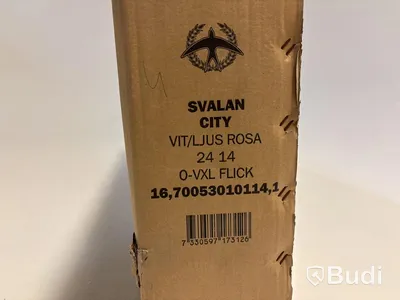Cykel Svalan, City, hjul 24 tum, ram 14 tum, vit/ljus rosa