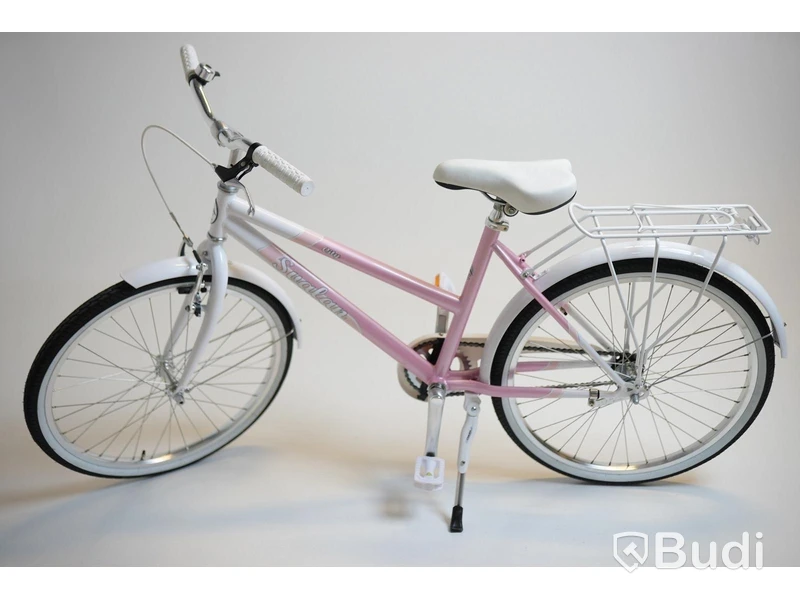 Cykel Svalan, City, hjul 24 tum, ram 14 tum, vit/ljus rosa