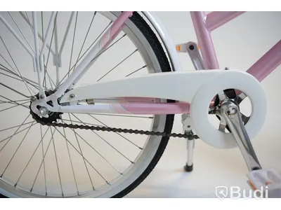 Cykel Svalan, City, hjul 24 tum, ram 14 tum, vit/ljus rosa