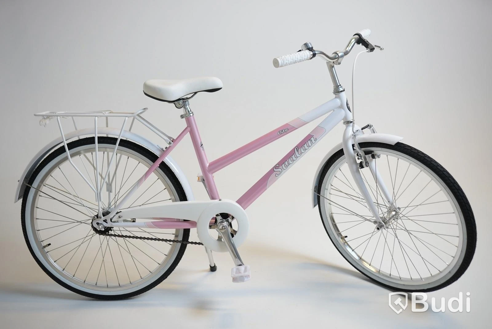 (NEW) Svalan bicycle, City, 24-inch wheels, 14-inch frame, white/light pink