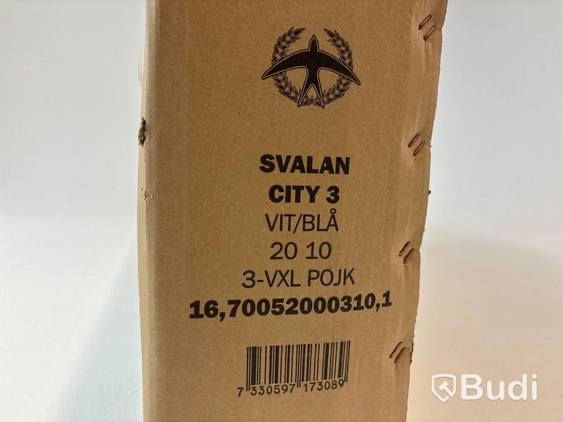 Cykel Svalan, City3, hjul 20 tum, ram 10 tum, vit/blå