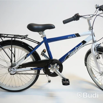 Cykel Svalan, City3, hjul 20 tum, ram 10 tum, vit/blå