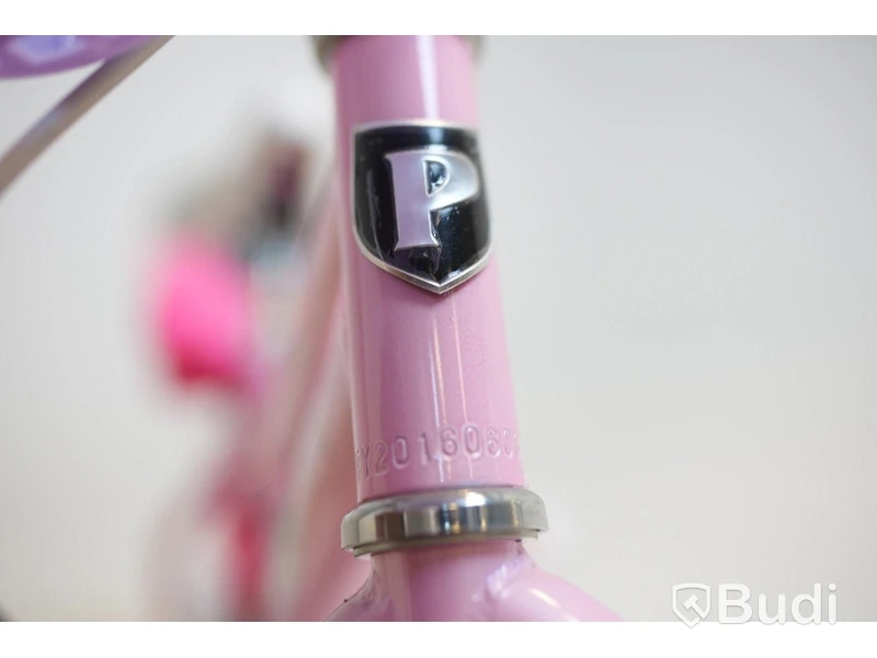 Cykel inkl. stödhjul Pollux, med docksits, hjul 12 tum, ram 6 tum, rosa