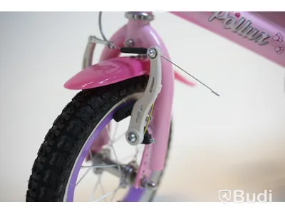 Cykel inkl. stödhjul Pollux, med docksits, hjul 12 tum, ram 6 tum, rosa