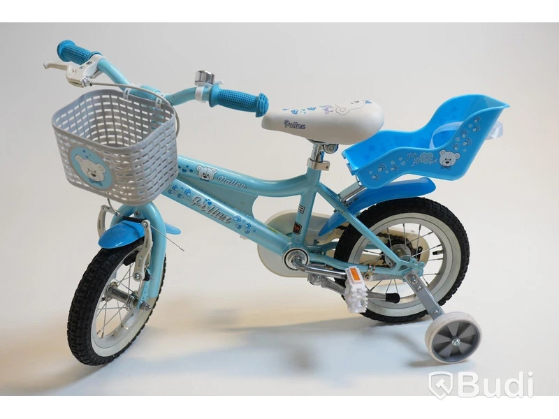 Cykel inkl. stödhjul Pollux, med docksits, hjul 12 tum, ram 6 tum, blå