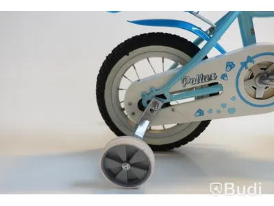Cykel inkl. stödhjul Pollux, med docksits, hjul 12 tum, ram 6 tum, blå