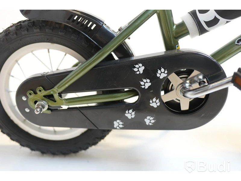 Cykel Tiger, BMX, hjul 12 tum, ram 6 tum, olivgrön