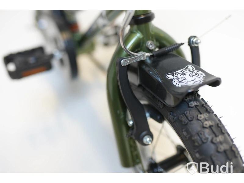 Cykel Tiger, BMX, hjul 12 tum, ram 6 tum, olivgrön