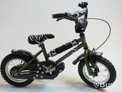 Cykel Tiger, BMX, hjul 12 tum, ram 6 tum, olivgrön