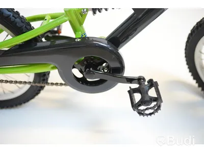 Cykel Tiger, MTB heldämpad, hjul 16 tum, ram 8 tum, svart/grön