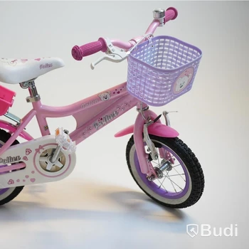 Cykel inkl. stödhjul Pollux, med docksits, hjul 12 tum, ram 6 tum, rosa